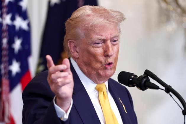 February 18, 2026, Washington, District Of Columbia, USA: United States President Donald Trump speaks at a reception for Black History Month in the East Room of the White House in Washington, DC, USA, 18 February 2026. The event comes less than two weeks after President Trump™s Truth Social account shared a racist video of former President Barack Obama and former First Lady Michelle Obama Washington USA  - ZUMAs152 20260218_faa_s152_018 Copyright: xJimxLoScalzox-xPoolxviaxCNPx