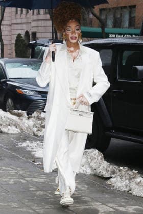 NEW YORK, NY- FEBRUARY 16: Winnie Harlow seen at Good Day NY promoting the Prime Video series The CEO Club on February 18, 2026 in New York City. Copyright: xRWx