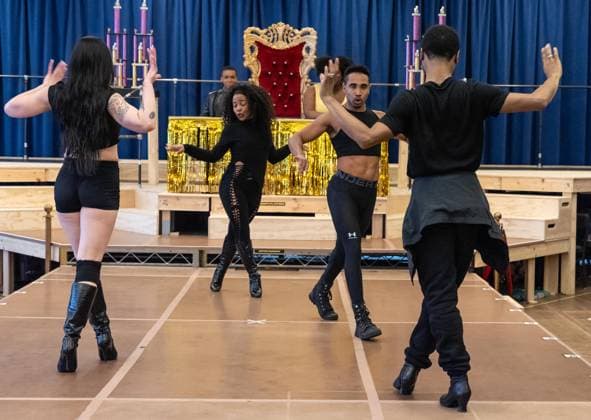 February 18, 2026, Bronx, New York, USA: Jonathan Burke, Dava Huesca, Baby Byrne, Primo Thee Ballerino perform during press preview for upcoming Broadway musical Cats: The Jellicle Ball at New 42nd Street Studios in New York, NY on February 18, 2026. Bronx USA - ZUMAr339 20260218_znp_r339_076 Copyright: xLevxRadinx