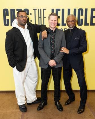 February 18, 2026, Bronx, New York, USA: Zhailon Levingston, Bill Rauch and Andre De Shields attend press preview for upcoming Broadway musical Cats: The Jellicle Ball at New 42nd Street Studios in New York, NY on February 18, 2026. Bronx USA  - ZUMAr339 20260218_znp_r339_121 Copyright: xLevxRadinx