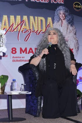 February 18, 2026, Mexico City, Ciudad de Mexico, Mexico: Singer Amanda Miguel attends a press conference to promote her Ã¢â‚¬ËœEl Me Mintio, World TourÃ¢â‚¬â ¢ at Auditorio Nacional. on February 18, 2026 in Mexico City, Mexico. Mexico City Mexico - ZUMAe321 20260218_zea_e321_017 Copyright: xYamakxPereax