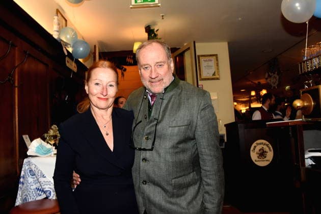Birgit Wolff Faltermeyer PR Harold Faltermeyer Composer Music Producer Munich 18 02 2026 To the Franciscan Ash Wednesday Fish Dinner Photo Munich