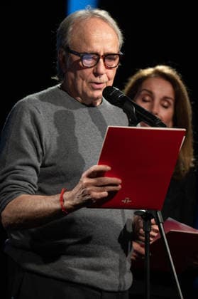 February 18, 2026, Madrid, Spain: Joan Manuel Serrat performs during the tribute to Joan Margarit at the Cervantes Institute. Madrid Spain  - ZUMAs197 20260218_aaa_s197_448 Copyright: xAtilanoxGarciax