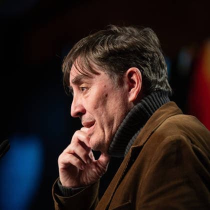 February 18, 2026, Madrid, Spain: Luis Garcia Montero seen during the tribute to Joan Margarit at the Cervantes Institute. Madrid Spain - ZUMAs197 20260218_aaa_s197_451 Copyright: xAtilanoxGarciax