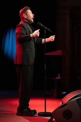 February 18, 2026, Madrid, Spain: Miguel Poveda performs during the tribute to Joan Margarit at the Cervantes Institute. Madrid Spain  - ZUMAs197 20260218_aaa_s197_472 Copyright: xAtilanoxGarciax