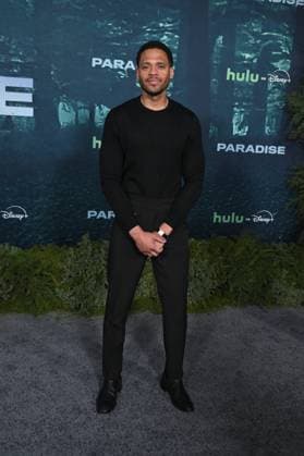 LOS ANGELES, CALIFORNIA FEBRUARY 18 Deric Augustine the premiere of Hulus Paradise Season 2 at Paramount Theatre on February 18, 2026 in Los Angeles, California Credit Michael Mattes AdMedia 453232 2026 02 19  Copyright: xAdMediax STAR_453232_016