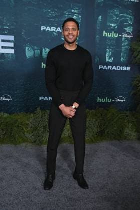 LOS ANGELES, CALIFORNIA FEBRUARY 18 Deric Augustine the premiere of Hulus Paradise Season 2 at Paramount Theatre on February 18, 2026 in Los Angeles, California Credit Michael Mattes AdMedia 453232 2026 02 19  Copyright: xAdMediax STAR_453232_013