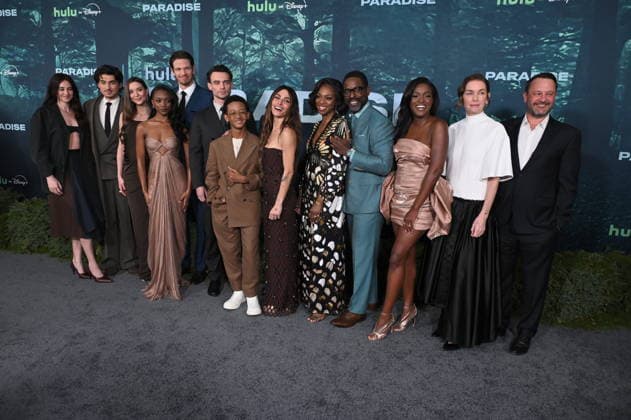 LOS ANGELES, CALIFORNIA FEBRUARY 18 Shailene Woodley, Charlie Evans, Nicole Brydon Bloom, Aliyah Mastin, Jon Beavers, Thomas Doherty, Percy Daggs IV, Sarah Shahi, Enuka Okuma, Sterling K Brown, Krys Marshall, Julianne Nicholson and Dan Fogelman the premiere of Hulus Paradise Season 2 at Paramount Theatre on February 18, 2026 in Los Angeles, California Credit Michael Mattes AdMedia 453232 2026 02 19 Copyright: xAdMediax STAR_453232_089