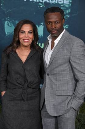 LOS ANGELES, CALIFORNIA FEBRUARY 18 Aonika Laurent and Sean Patrick Thomas at the premiere of Hulus Paradise Season 2 at Paramount Theatre on February 18, 2026 in Los Angeles, California Credit Michael Mattes AdMedia 453232 2026 02 19  Copyright: xAdMediax STAR_453232_181