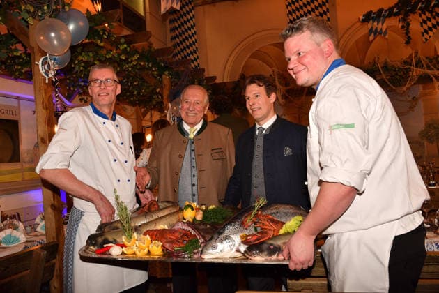 Edi Reinhold with son Matthias Ash Wednesday fish dinner at Franziskaner Munich February 18, 2026