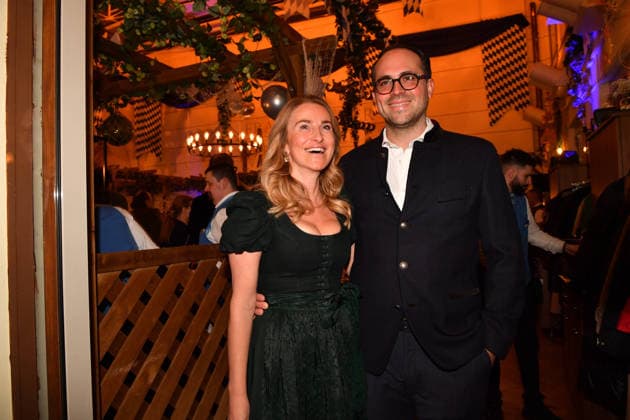 Stephanie Hasse and Thomas Mang Ash Wednesday fish dinner at the Franziskaner in Munich February 18, 2026