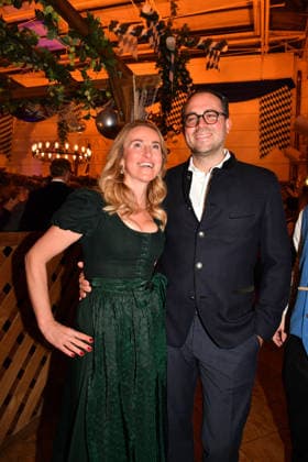 Stephanie Hasse and Thomas Mang Ash Wednesday fish dinner at the Franziskaner in Munich February 18, 2026