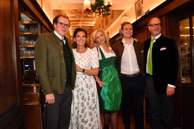 Franz Georg Strauß with wife, Max Dietl with wife and son Ash Wednesday fish dinner at the Franziskaner Munich February 18, 2026