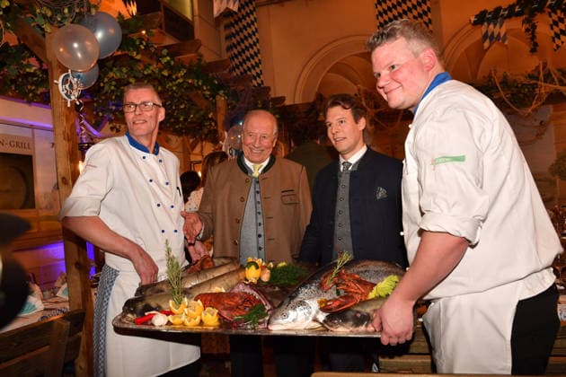 Edi Reinhold with son Matthias Ash Wednesday fish dinner at Franziskaner Munich February 18, 2026
