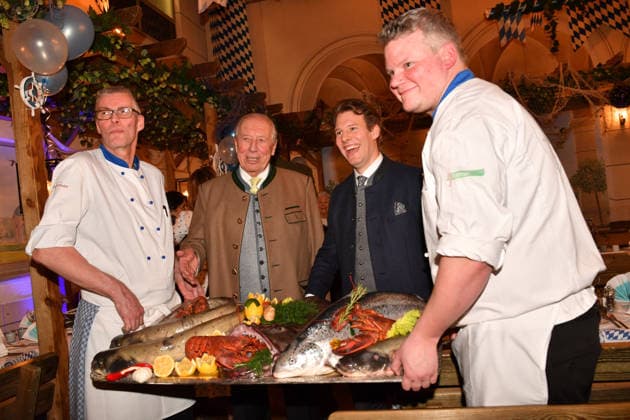 Edi Reinhold with son Matthias Ash Wednesday fish dinner at Franziskaner Munich February 18, 2026