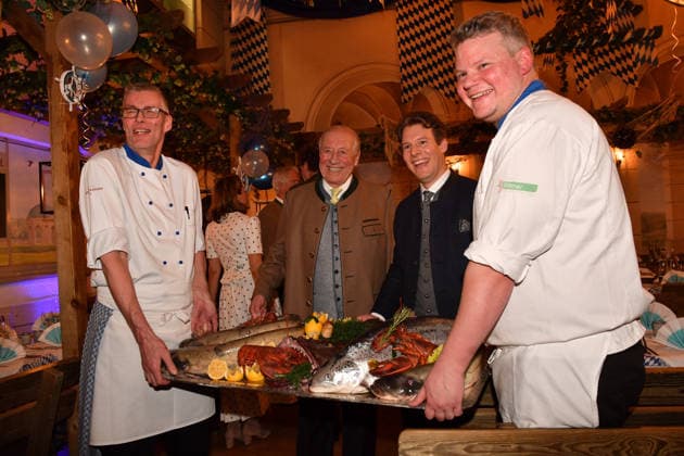 Edi Reinhold with son Matthias Ash Wednesday fish dinner at Franziskaner Munich February 18, 2026