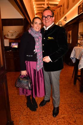 Clemens Baumgärtner with wife Stefanie Ash Wednesday fish dinner at Franziskaner Munich February 18, 2026