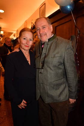 Harold Faltermeyer and Birgitt Wolf Ash Wednesday fish dinner at the Franziskaner in Munich February 18, 2026