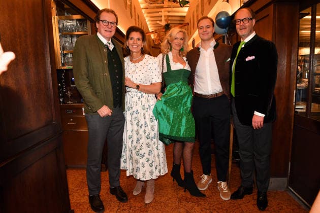 Franz Georg Strauß with wife, Max Dietl with wife and son Ash Wednesday fish dinner at the Franziskaner Munich February 18, 2026