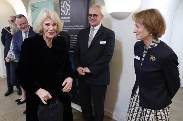 19 02 2026. London, United Kingdom. Her Majesty The Queen, as Patron, during a visit to Sinfonia Smith Square Hall. Her Majesty watched young scholars from the Tri-Borough Music Hub rehearse and perform with the Sinfonia Smith Square Orchestra. In the Crypt, the Queen was shown drawings of the proposed restoration works to create a 21st century performance facility which will allow pioneering education programmes to reach over 10,000 people annually as part of The HallÕs ÔDoors Open Capital ProjectÕ.  Copyright: xAndrewxParsonsx xParsonsxMediax PAR-9188-0007