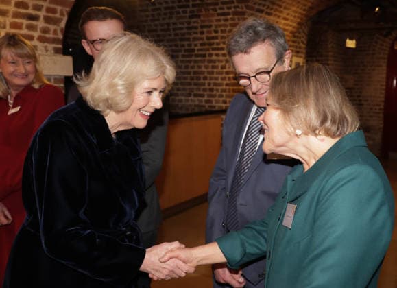 19 02 2026. London, United Kingdom. Her Majesty The Queen, as Patron, during a visit to Sinfonia Smith Square Hall. Her Majesty watched young scholars from the Tri-Borough Music Hub rehearse and perform with the Sinfonia Smith Square Orchestra. In the Crypt, the Queen was shown drawings of the proposed restoration works to create a 21st century performance facility which will allow pioneering education programmes to reach over 10,000 people annually as part of The HallÕs ÔDoors Open Capital ProjectÕ.  Copyright: xAndrewxParsonsx xParsonsxMediax PAR-9188-0008