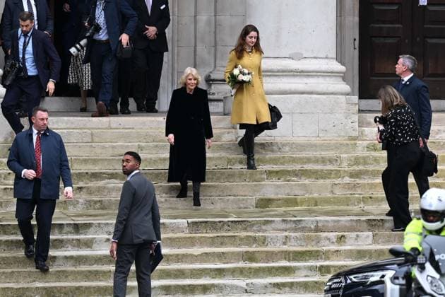 Queen Camilla leaves Sinfonia Smith Square Hall after visit in London LONDON, UNITED KINGDOM - FEBRUARY 19: Queen Camilla is seen leaving Sinfonia Smith Square Hall, of which she is patron, following her visit to the venue in London, United Kingdom on February 19, 2026. The visit takes place amid heightened public attention on the royal family following the arrest of Andrew Mountbatten-Windsor on suspicion of misconduct in public office. Rasid Necati Aslim Anadolu London United Kingdom. Editorial use only. Please get in touch for any other usage.  Copyright: x2026xAnadoluxRasidxNecatixAslimx