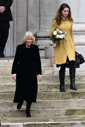 Queen Camilla leaves Sinfonia Smith Square Hall after visit in London LONDON, UNITED KINGDOM - FEBRUARY 19: Queen Camilla is seen leaving Sinfonia Smith Square Hall, of which she is patron, following her visit to the venue in London, United Kingdom on February 19, 2026. The visit takes place amid heightened public attention on the royal family following the arrest of Andrew Mountbatten-Windsor on suspicion of misconduct in public office. Rasid Necati Aslim Anadolu London United Kingdom. Editorial use only. Please get in touch for any other usage.  Copyright: x2026xAnadoluxRasidxNecatixAslimx