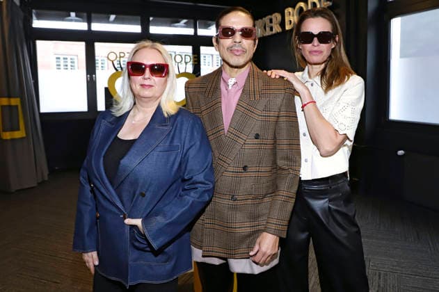 Sybille Bode, Jorge Gonzalez and Susanne Böhm at the press brunch to mark the launch of Jorge Gonzalezs exclusive eyewear collection at Optiker Bode Backyard Hamburg, 19 02 2026 Foto:xgbrcix xFuturexImagex gonzalez_6201