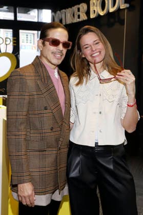 Jorge Gonzalez and Susanne Böhm at the press brunch on the occasion of the launch of the exclusive eyewear collection by Jorge Gonzalez at the optician Bode Backyard Hamburg, 19 02 2026 Foto:xgbrcix xFuturexImagex gonzalez_6202