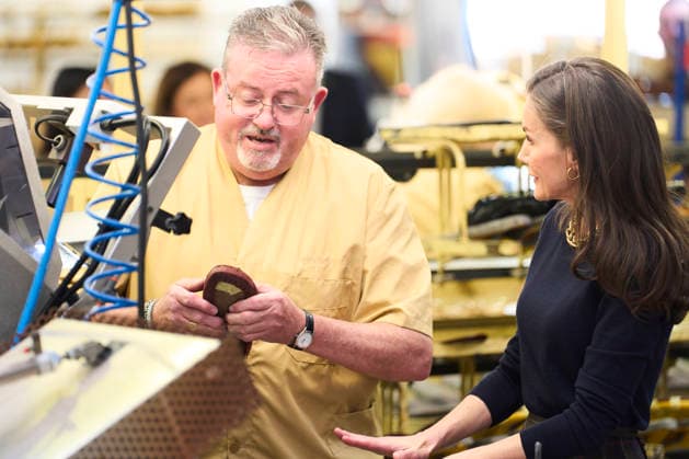 19-02-2026 Elda Queen Letizia visited the facilities of the foodwear company Pedro Garcia, founded in Elda in 1925 by Pedro Garcia, grandfather of the current director, at the Campo Alto park in Elda, Alicante. No Spain Â  Copyright: xPPEx