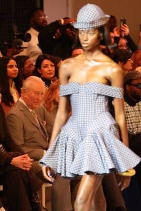 . 19 02 2026. London, United Kingdom. King Charles III at the opening of London Fashion Week, where he sat in the front row to watch the Tolu Coker show.  xStephenxLockx xi-Imagesx IIM-26581-0009