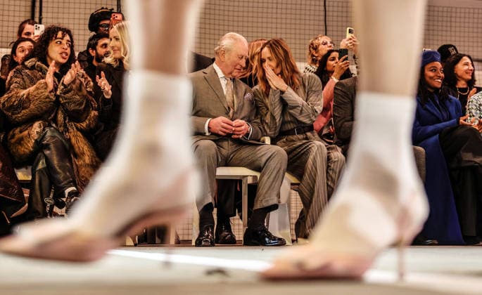 King Charles attends the opening show of London Fashion Week King Charles attends the opening show of London Fashion Week in London, UK, on the 19th February 2026. Picture by Richard Pohle WPA-Pool London London Fashion Week London United Kingdom 
