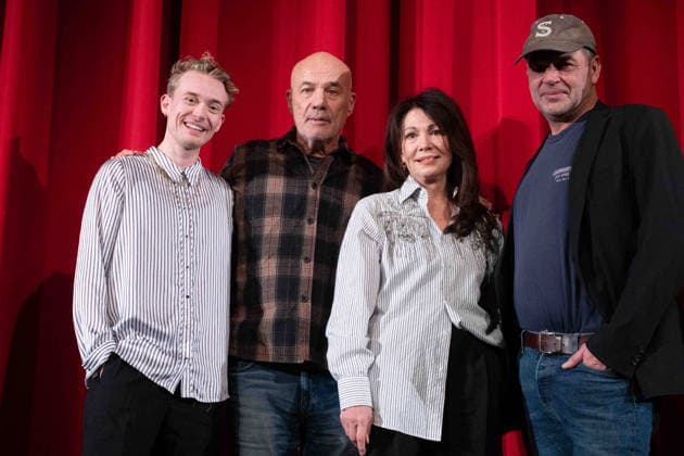 f l Actor Jonathan PERLETH, actor Heiner LAUTERBACH, actress Iris BERBEN, director Marc ROTHEMUND, stage presentation after the film An almost perfect proposal , which the Lichtburg in Essen is showing as a preview in its senior citizens cinema series, 19 02 2026