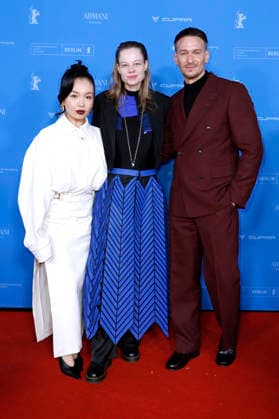 Andrea Guo, Emma Bading and Vladimir Burlakov at the premiere of the ARD series House of Yang at the Berlinale 2026 76 Berlin International Film Festival at the Zoo Palast Berlin, 19 02 2026 Foto:xC.xTamckex xFuturexImagex yang_6219