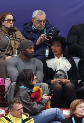 Winter Olympics - Megan Thee Stallion And Boyfriend At Milano Ice Skating Arena Megan Thee Stallion and boyfriend Klay Thompson attend the Women s Single Figure Skating Free Skating event on day thirteen of the Milano Cortina 2026 Winter Olympic games at Milano Ice Skating Arena on February 19, 2026 in Milan, Italy. Photo by Alexis Jumeau ABACAPRESS.COM Milan Italy  Copyright: xJumeauxAlexis ABACAx