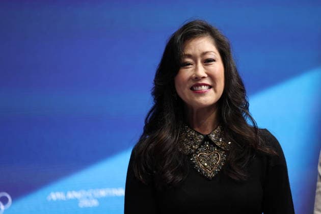 Winter Olympics - Kristi Yamaguchi At Milano Ice Skating Arena American former figure skater, Kristine Tsuya Yamaguchi is seen attending the Women s Single Figure Skating Free Skating event on day thirteen of the Milano Cortina 2026 Winter Olympic games at Milano Ice Skating Arena on February 19, 2026 in Milan, Italy. Photo by Alexis Jumeau ABACAPRESS.COM Milan Italy  Copyright: xJumeauxAlexis ABACAx