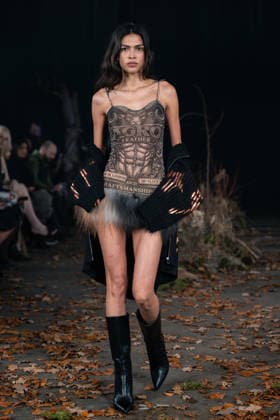 Agro Studio - Runway - LFW February 2026 A model walks the runway at the Agro Fashion show during London Fashion Week, Credit:Lounis Tiar Avalon  Copyright: xLounisxTiarx xAvalonx 1076471745