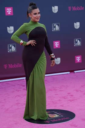 Jessica Rodriguez walks the red carpet at the Univision 2026 38th edition of Premio Lo Nuestro award show at the Kaseya Center in Miami, Florida, on Thursday, February 19, 2026.  MIA20260219113 GARYxIxROTHSTEIN