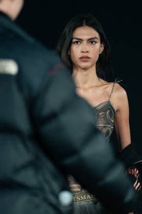 LFW - Agro Studio Runway A model walks the runway during the Agro Studio fashion show at London Fashion Week held in London, United Kingdom on February 19, 2026. Photo by LouniPhotography ABACAPRESS.COM London United Kingdom  Copyright: xLounisPhotography ABACAx