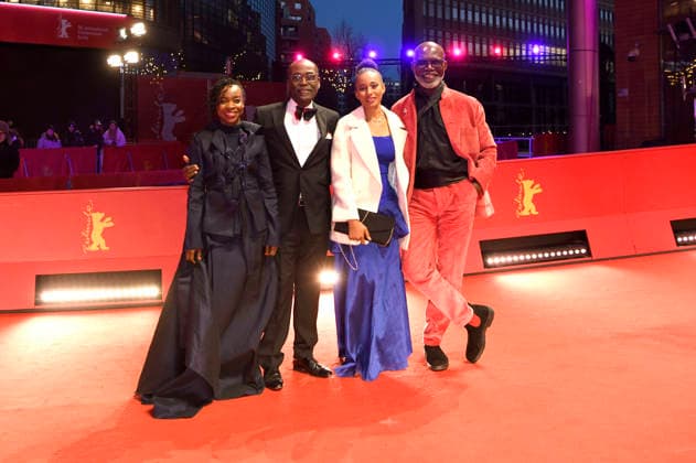 Achouackh Abakar Souleymane, Mahamat Saleh Haroun, Maïmouna Miawama and Eriq Ebouaney at the premiere of the feature film Soumsoum, the Night of the Stars Soumsoum, la nuit des astres at the Berlinale 2026 76 Berlin International Film Festival in the Berlinale Palast Berlin, 19 02 2026 Foto:xC.xNiehausx xFuturexImagex soumsoum_6207