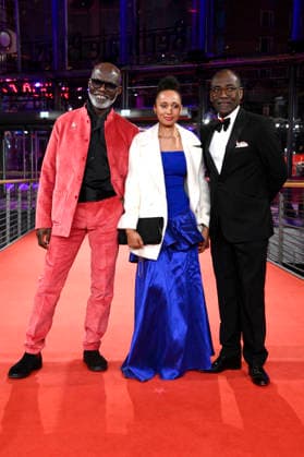 Eriq Ebouaney, Maïmouna Miawama and Mahamat Saleh Haroun at the premiere of the feature film Soumsoum, the Night of the Stars Soumsoum, la nuit des astres at the Berlinale 2026 76 Berlin International Film Festival in the Berlinale Palast Berlin, 19 02 2026 Foto:xN.xKubelkax xFuturexImagex soumsoum_6212