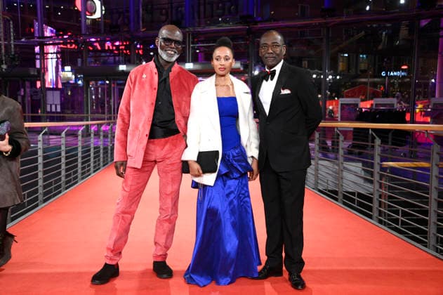 Eriq Ebouaney, Maïmouna Miawama and Mahamat Saleh Haroun at the premiere of the feature film Soumsoum, the Night of the Stars Soumsoum, la nuit des astres at the Berlinale 2026 76 Berlin International Film Festival in the Berlinale Palast Berlin, 19 02 2026 Foto:xN.xKubelkax xFuturexImagex soumsoum_6213