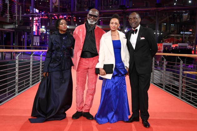 Achouackh Abakar Souleymane, Eriq Ebouaney, Maïmouna Miawama and Mahamat Saleh Haroun at the premiere of the feature film Soumsoum, the Night of the Stars Soumsoum, la nuit des astres at the Berlinale 2026 76 Berlin International Film Festival in the Berlinale Palast Berlin, 19 02 2026 Foto:xN.xKubelkax xFuturexImagex soumsoum_6216