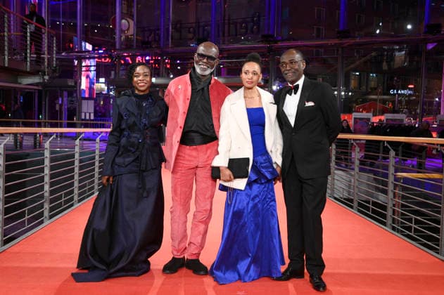 Achouackh Abakar Souleymane, Eriq Ebouaney, Maïmouna Miawama and Mahamat Saleh Haroun at the premiere of the feature film Soumsoum, the Night of the Stars Soumsoum, la nuit des astres at the Berlinale 2026 76 Berlin International Film Festival in the Berlinale Palast Berlin, 19 02 2026 Foto:xN.xKubelkax xFuturexImagex soumsoum_6217