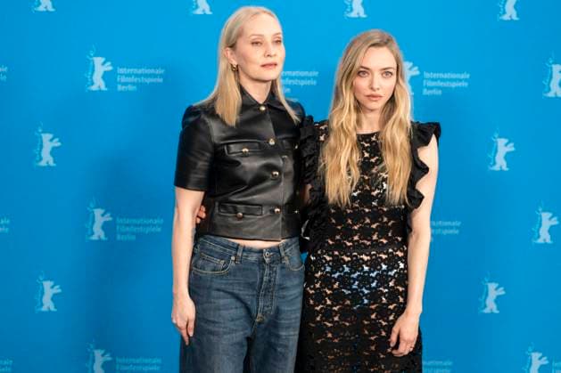 abb Mona Fastvold and Amanda Michelle Seyfried US actress and singer at the photocall for the movie Teh Testament of Ann Lee at the Berlinale 2026 76 Berlin International Film Festival at the Hotel Grand Hyatt in Berlin on February 19, 2026 Berlin Germany