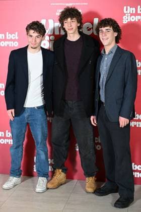 IPP VB Photo Rome 19 02 2026 Photocall film Un bel giorno In the photo Leon Castagno, Nicola Mayer, Andrea Silvestrini Italy Photo Press World Copyright