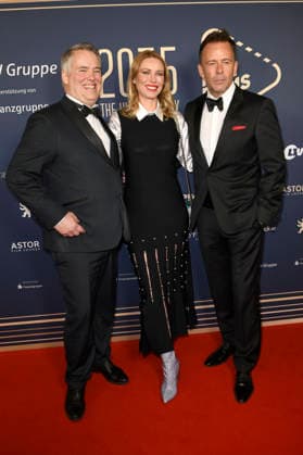 Spencer Chaplin, Kiera Chaplin and Stefan Kiwit at the 99Fire Films Award during the Berlinale 2026 in the Astor Film Lounge Berlin, 19 02 2026 Foto:xC.xNiehausx xFuturexImagex fire_6322