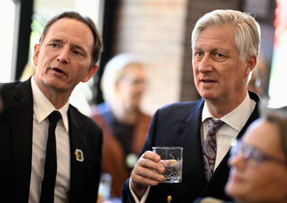 BOIC - COIB chairman Jean-Michel Saive and King Philippe - Filip of Belgium pictured during a royal visit to the Milano Cortina 2026 Olympic Winter Games, on Friday 20 February 2026 in Milan, Italy. The XXV Winter Olympics take place from 6 to 22 February 2026 in Italy.  JASPERxJACOBS 164313783