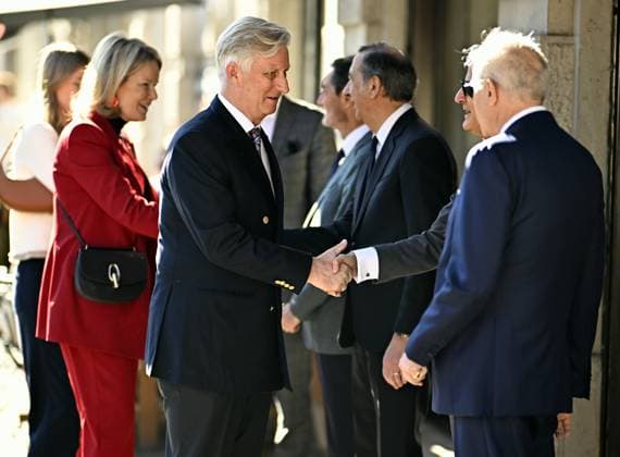 Queen Mathilde of Belgium and King Philippe - Filip of Belgium pictured during a royal visit to the Milano Cortina 2026 Olympic Winter Games, on Friday 20 February 2026 in Milan, Italy. The XXV Winter Olympics take place from 6 to 22 February 2026 in Italy.  JASPERxJACOBS 164314846