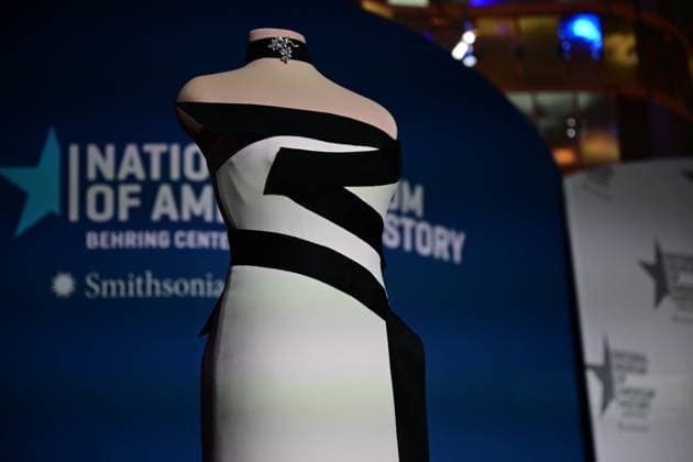 First Lady of US Melania Trump’s 2025 inaugural ball gown event WASHINGTON, UNITED STATES - FEBRUARY 20: A view of strapless black-and-white gown, designed by first Lady of the US Melania Trump’s fashion designer and stylist Herve Pierre, at the Smithsonian National Museum of American History in Washington, D.C., US on February 20, 2026. The strapless black-and-white gown was designed by her longtime fashion designer and stylist, Herve Pierre, who is seen sketching it for the first lady and fitting her in it in Melania, her recently released documentary. Kyle Mazza Anadolu Washington United States. Editorial use only. Please get in touch for any other usage.  Copyright: x2026xAnadoluxKylexMazzax